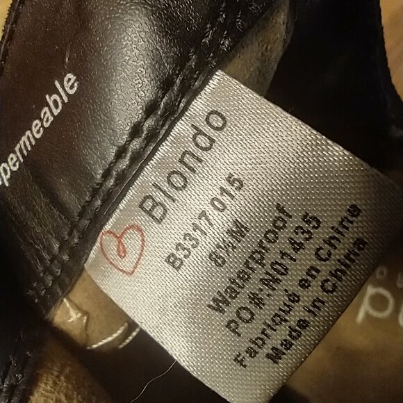 Blondo Ankle Boots Womens Size 8.5 Slip On Peep Toe Booties Black Slipons Easy - Picture 8 of 8